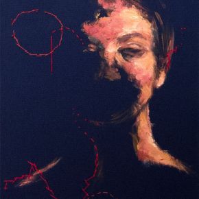 Donna Luna Nuova_2017_acrilico e ricamo su stoffa_cm30x20.jpg