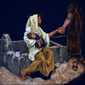 2_Fuga in Egitto_Via Matris_acrilico su stoffa_40x40cm.jpg