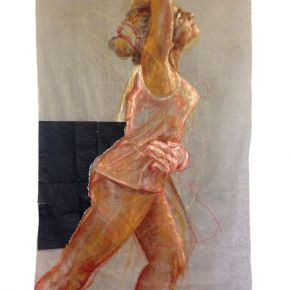 Linda_Girardello_Dancer_2016_acrilico carta e ricamo su lino grezzo_cm150x100.jpg